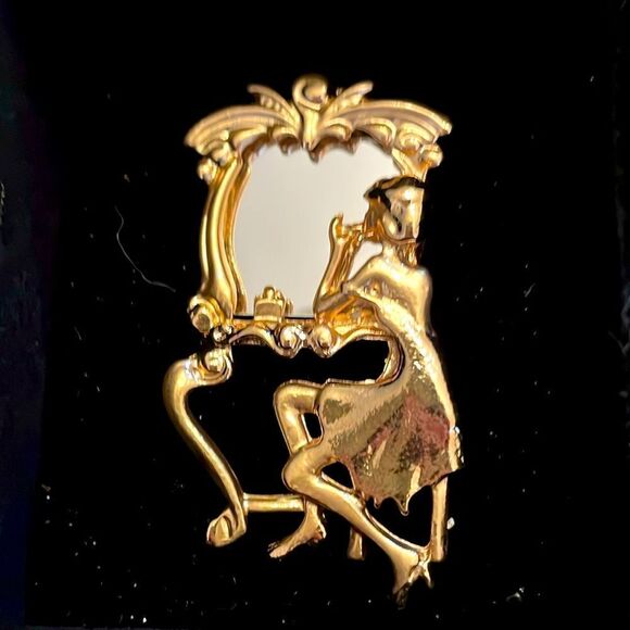 REFLECTION IN MIRROR BROOCH - Picture 1 of 5